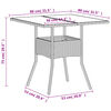 vidaXL Tavolo Giardino con Piano Vetro Bianco 80x80x75 cm Polyrattan