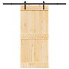 vidaXL Porta Scorrevole con Set Hardware 95x210 cm Legno Massello Pino