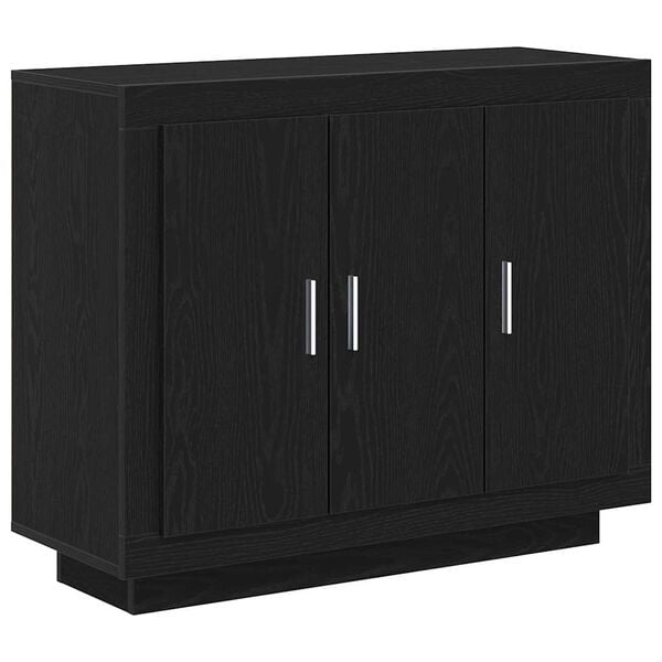 vidaXL Credenza Rovere Nero 92 x 35 x 75 cm Legno multistrato