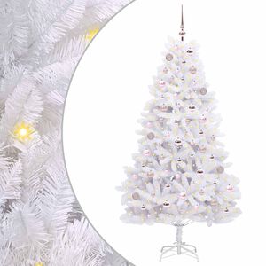 vidaXL Albero di Natale Artificiale con Rami Pieghevoli Bianco 180 cm