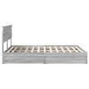 vidaXL Letto con Contenitore con testiera Grigio Sonoma 150 x 200 cm