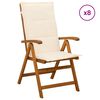 vidaXL Sedie da giardino reclinabili 8 pz Naturale