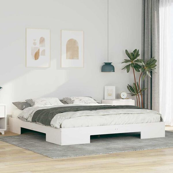 vidaXL Struttura letto a terra Bianco 180 x 200 cm