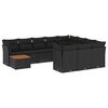 vidaXL Set Divani da Giardino 11 pz con Cuscini in Polyrattan Nero