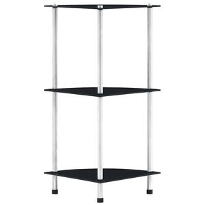 vidaXL Scaffale a 3 Livelli Nero 30x30x67 cm in Vetro Temperato