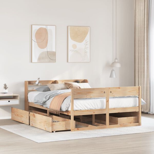 vidaXL Letto senza Materasso 140x190 cm in Legno Massello di Pino