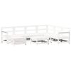 vidaXL Set Divani da Giardino 8 pz in Legno Massello di Pino Bianco