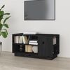 vidaXL Mobile Porta TV Nera 80x35x40,5 cm in Legno Massello di Pino