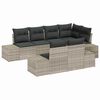 vidaXL Set Divano da Giardino 7 pz Grigio chiaro polyrattan