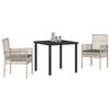 vidaXL Set da Pranzo per Giardino 3 pcs Grigio chiaro polyrattan