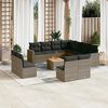 vidaXL Set Divani da Giardino 12 pz con Cuscini Grigio in Polyrattan