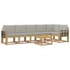 vidaXL Set di divani da esterno 7 pz Bianco e Grigio Chiaro