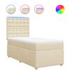 vidaXL Giroletto a Molle con Materasso Crema 100x200 cm in Tessuto