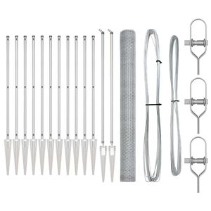 vidaXL Palo della recinzione Argento