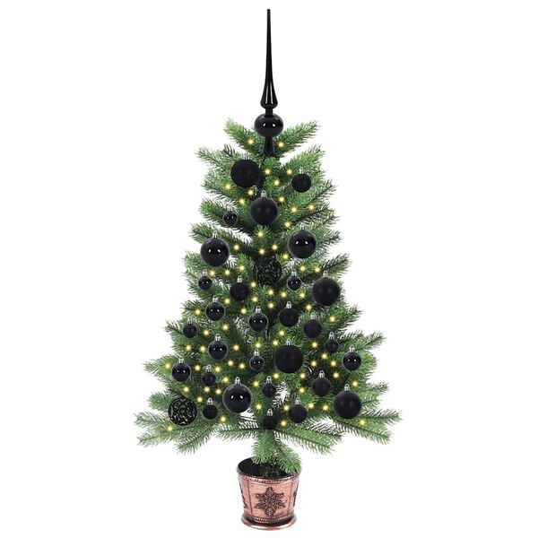 vidaXL Albero di Natale con 150 LED con supporto Verde 90 cm PE