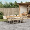 vidaXL Set da Pranzo da Giardino 11 pz con Cuscini Beige in Polyrattan