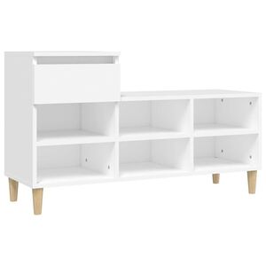vidaXL Scarpiera Bianca 102x36x60 cm in Legno Multistrato