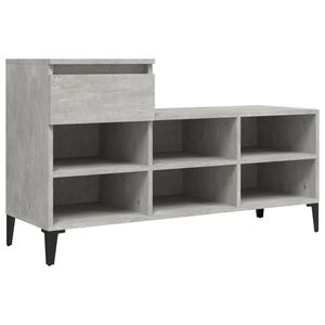 vidaXL Scarpiera Grigio Cemento 102x36x60 cm in Legno Multistrato