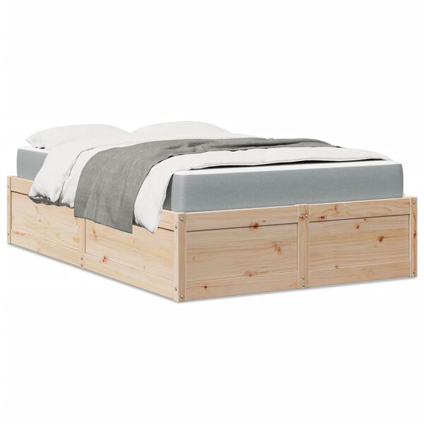 vidaXL Letto con Materasso 120x200 cm in Legno Massello di Pino