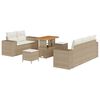 vidaXL Set Divano da Giardino con cuscino 8 pcs Beige polyrattan