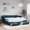 vidaXL Divano Letto Estraibile con Cassetti Blu 90x200 cm in Velluto