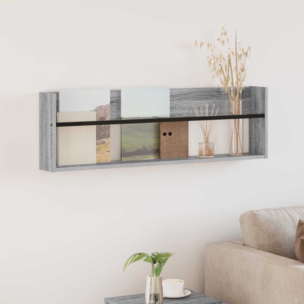 vidaXL Scaffale per riviste Grigio Sonoma 100 x 12 x 30 cm