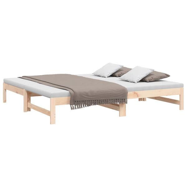 vidaXL Dormeuse Estraibile 2x(75x190) cm Legno Massello di Pino