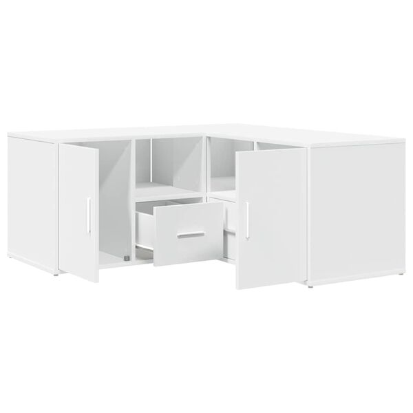 vidaXL Mobile Angolare Bianco 160x40x45 cm in Truciolato