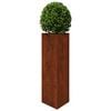 vidaXL Fioriere da Giardino 2 pz Triangolari 30x26x75cm Acciaio Corten
