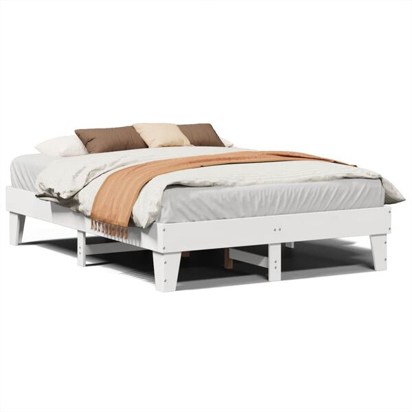 vidaXL Letto senza Materasso Bianco 150x200 cm Legno Massello di Pino