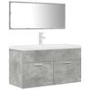 vidaXL Set Mobili da Bagno 3 pz Grigio Cemento in Legno Multistrato