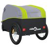 vidaXL Rimorchio da Bici Nero e Verde 30 kg in Ferro