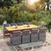 vidaXL Set Pranzo da Giardino 9 pz con Cuscini in Polyrattan Grigio