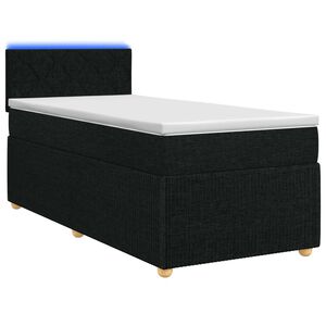 vidaXL Letto box spring con materasso Nero 80 x 200 cm Tessuto
