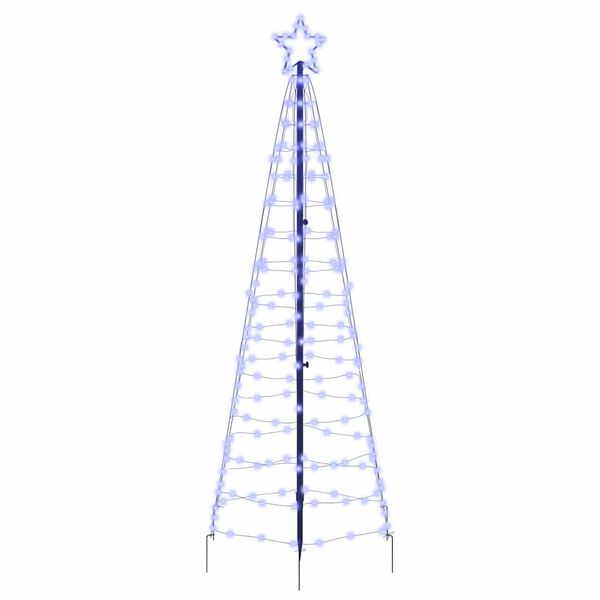 vidaXL Albero di Natale LED con picchetti per il terreno Blu 250 cm