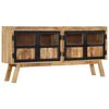 vidaXL Credenza Marrone e Nera 160x30x76 cm in Legno Massello di Mango