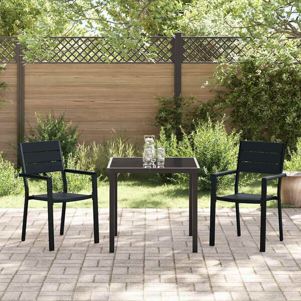 vidaXL Set da Pranzo per Giardino 3 pcs Nero