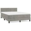 vidaXL Giroletto a Molle con Materasso Grigio Chiaro 140x190cm Velluto