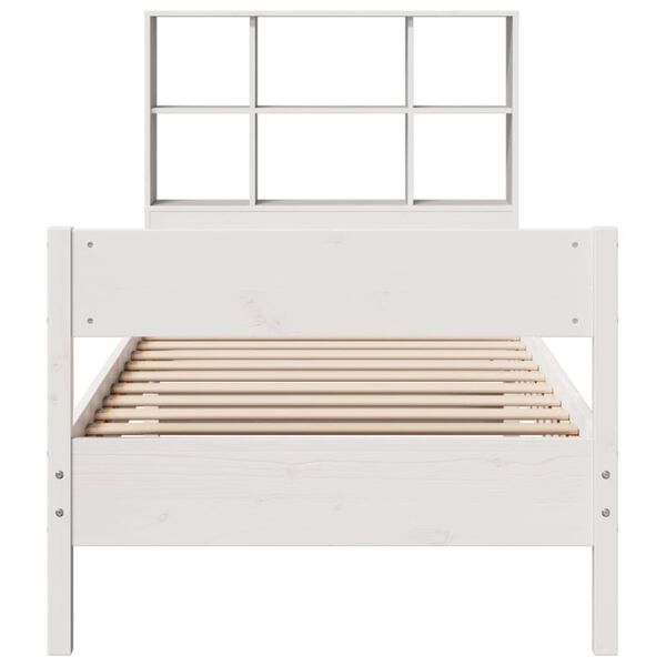 vidaXL Letto Libreria senza Materasso Bianco 90x190 cm Massello Pino
