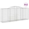 vidaXL Cesti Gabbioni ad Arco 12 pz 300x50x120/140 cm Ferro Zincato