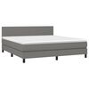 vidaXL Letto a Molle Materasso e LED Grigio Scuro 160x200cm in Tessuto