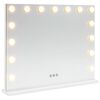 vidaXL Specchio LED da Vanit&agrave; Bianco 58 x 10 x 47 cm Vetro e acciaio