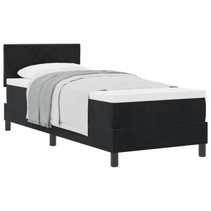 vidaXL Letto a molle con cuscino con testiera Nero 80 x 200 cm Velluto