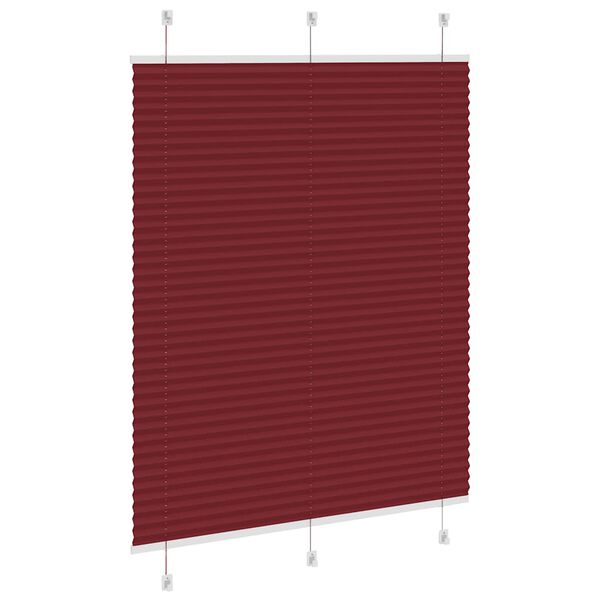 vidaXL Tenda Plissettata Rosso Bordeaux 110x150 cm Larghezza Tessuto