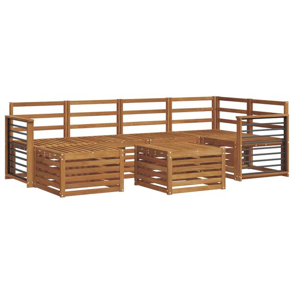 vidaXL Set divani Naturale Legno di Acacia Massello