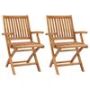 vidaXL Sedie pieghevoli, 2 pezzi, in legno massello di teak