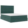 vidaXL Letto con contenitore e materasso Verde Scuro 140 x 200 cm