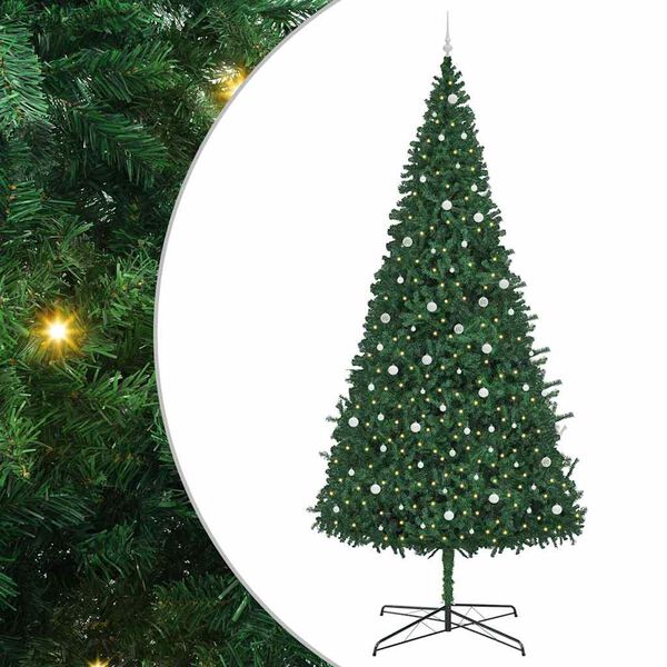 vidaXL Albero di Natale con luci a corde decorative Verde 400 cm PVC