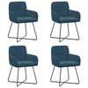 vidaXL Sedie da pranzo 4 pz Velluto Blu 59 x 56,5 x 86 cm