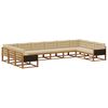 vidaXL Set di divani da esterno 10 pz Naturale e Beige